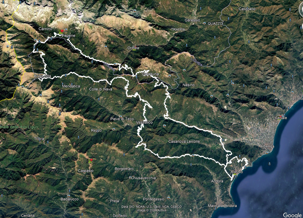 LIGURIA DAL MARE ALLE ALPI GPX